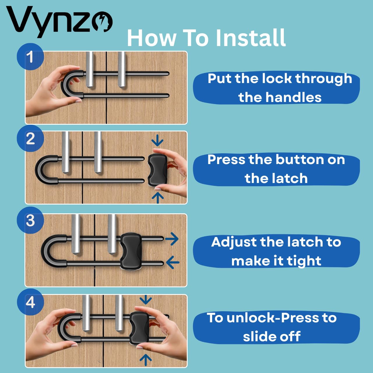 VYNZO durable ABS construction ensures long-lasting child safety.
