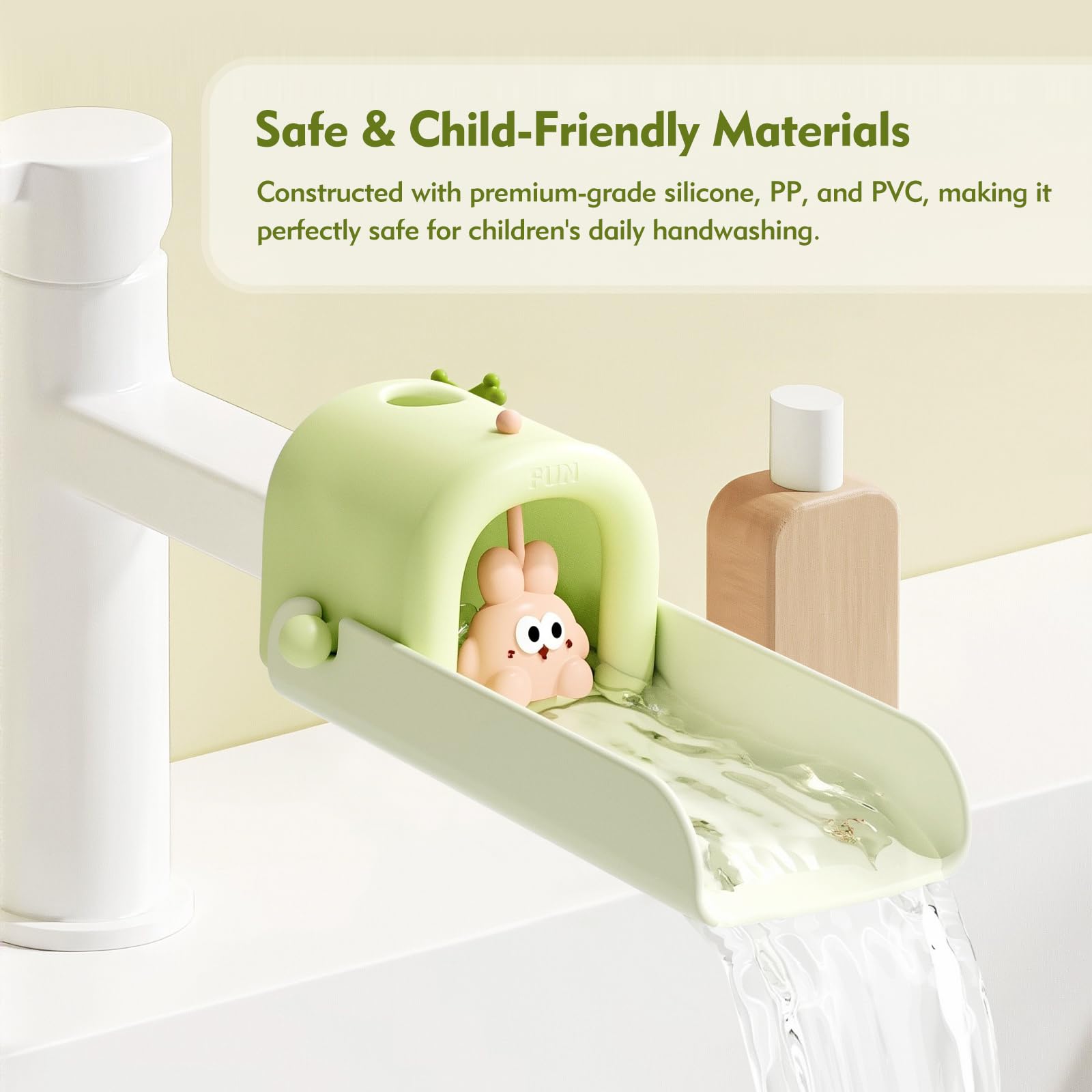 VZVOO faucet extender color-change signals hot water for safer handwashing