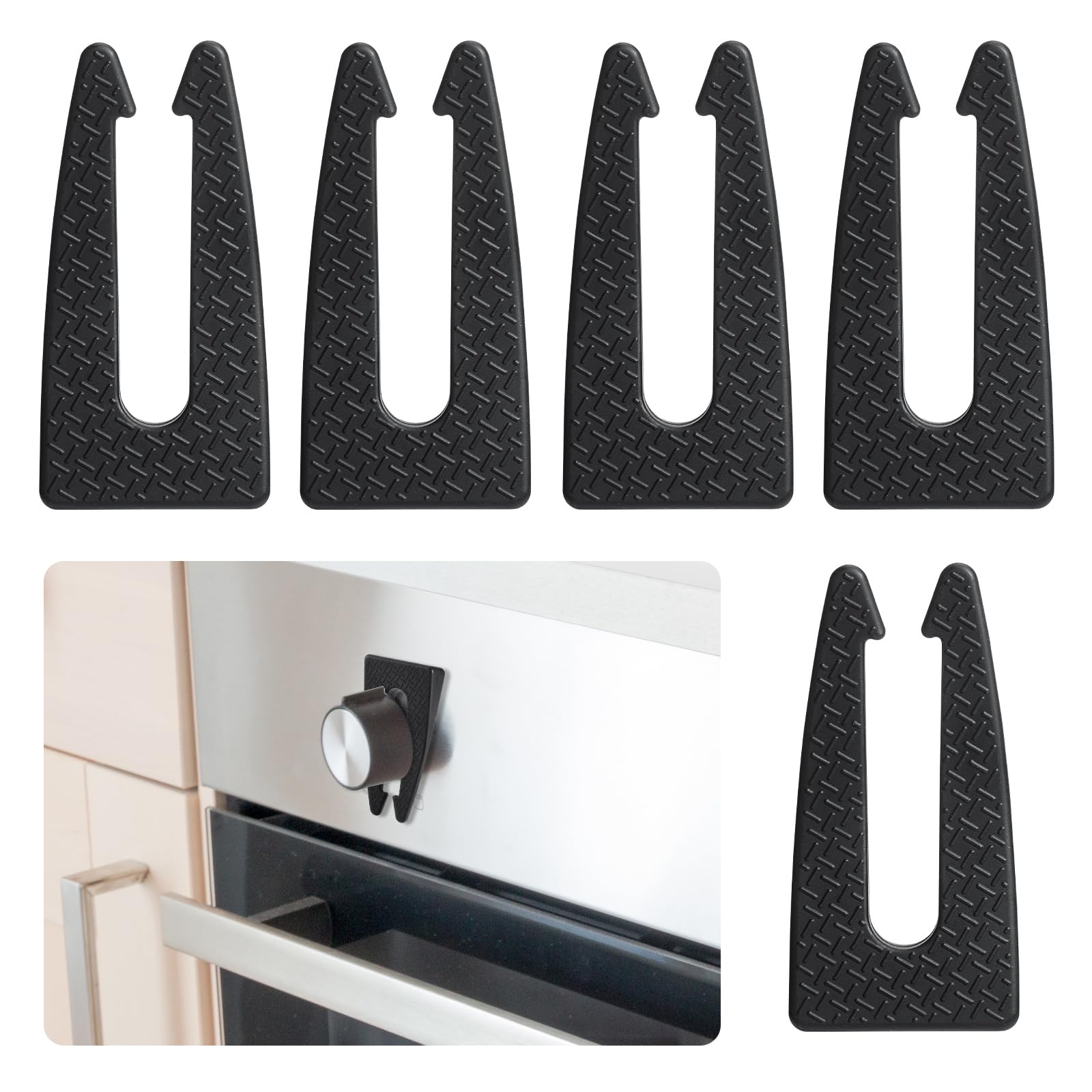VZZNN stove knob lock set showing close-up guard for family safety
