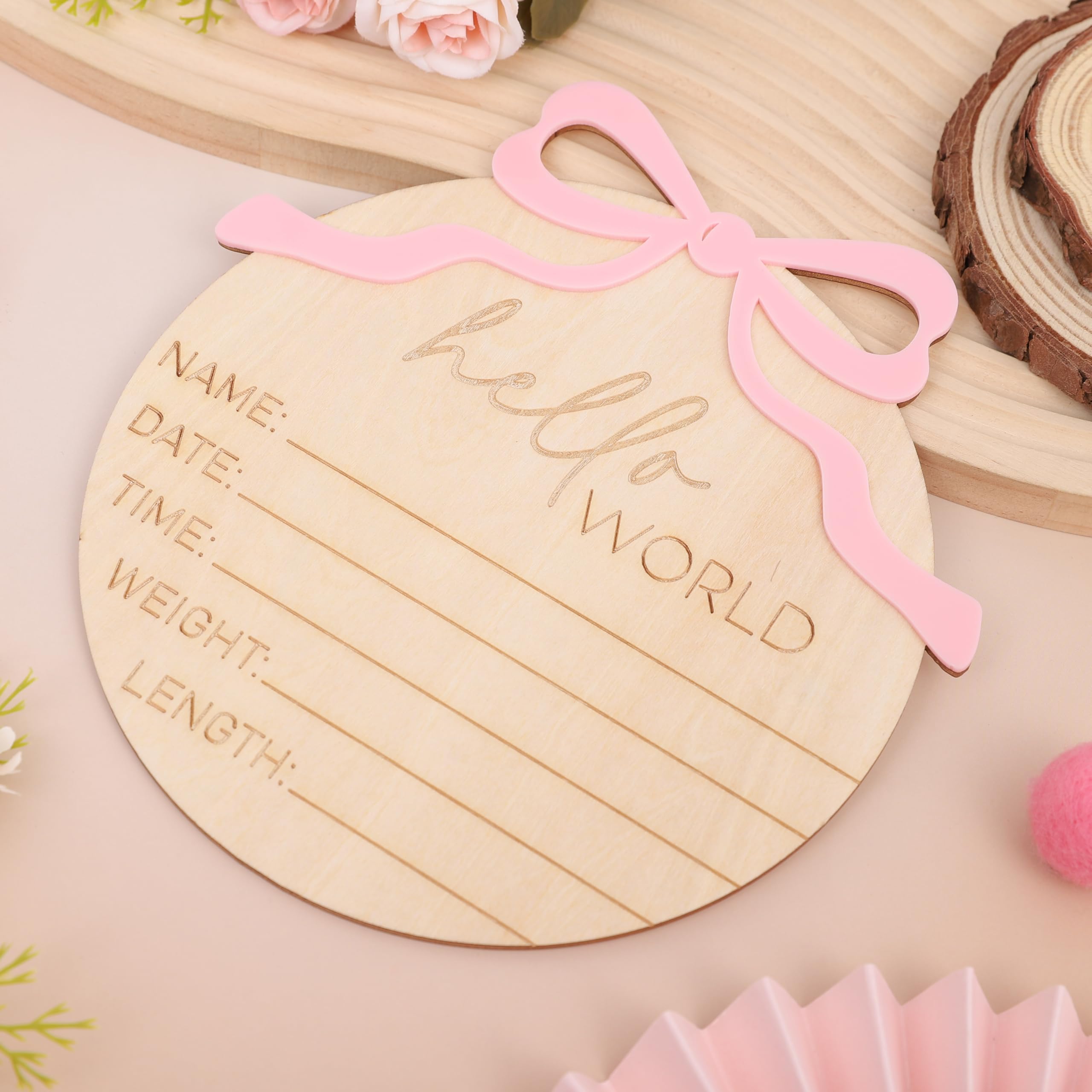 WAUAO pink baby girl decor sign enhances photo sessions