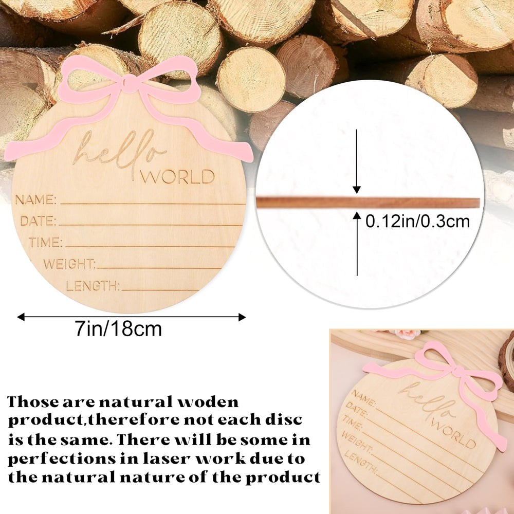 WAUAO pink bow baby name sign enhances newborn portraits