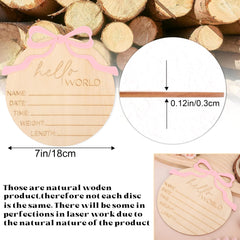 WAUAO pink bow baby name sign enhances newborn portraits