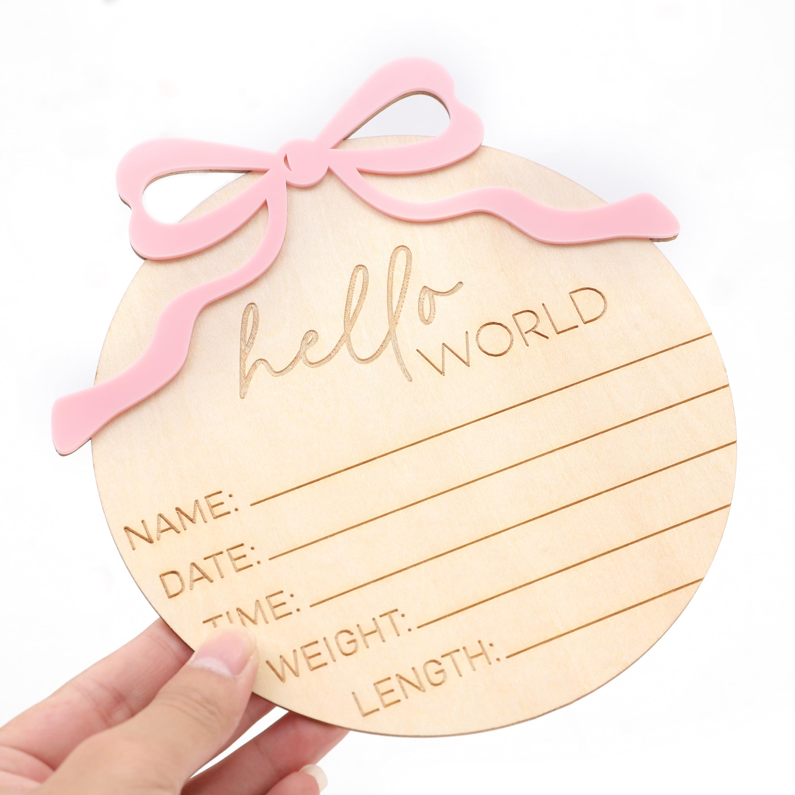 WAUAO Welcome to the World sign complements pink nursery decor