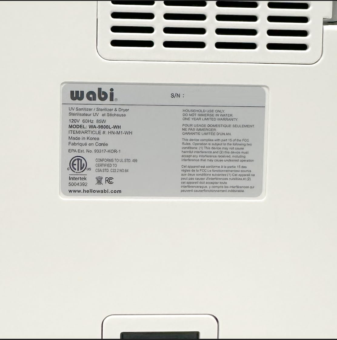 Wabi Baby UV LED MINI Box fits neatly on a nursery shelf beside the changing table