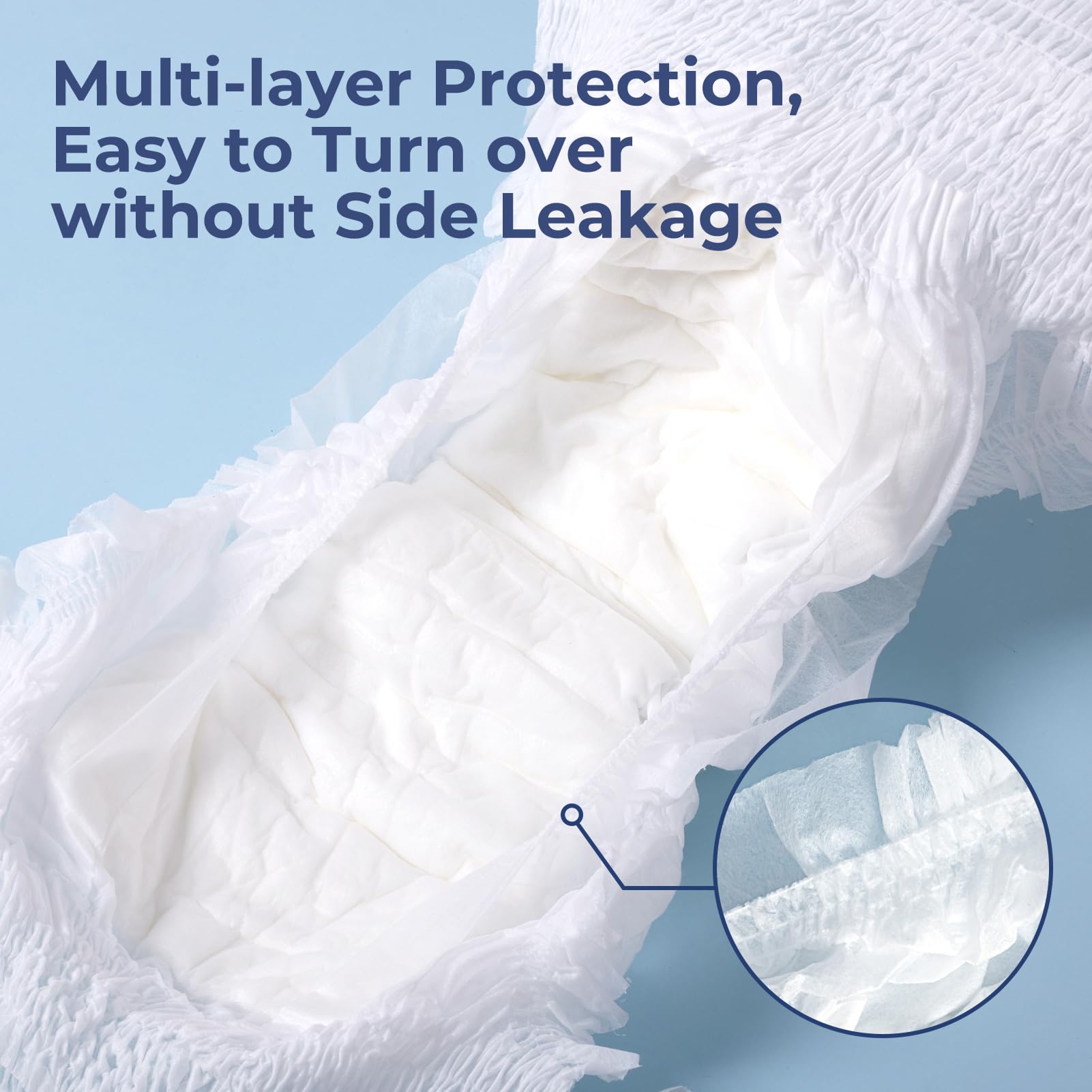 Wagorific overnight absorbent core supports longer wear and confidence.