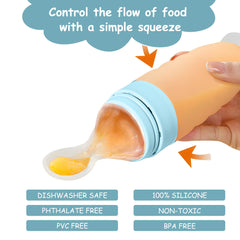 WAJIAYON baby food feeder in use for one-handed feeding