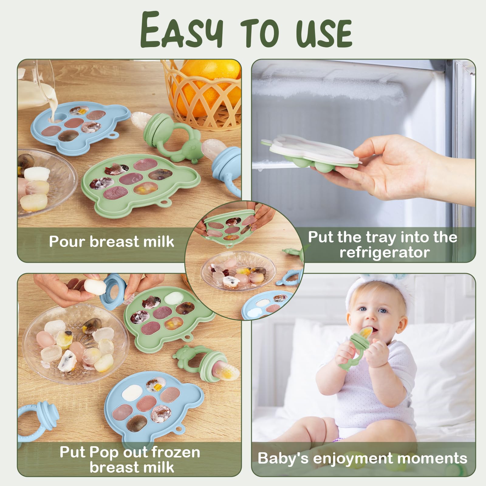 WAJIAYON baby teether pacifier promotes self-feeding and gum relief
