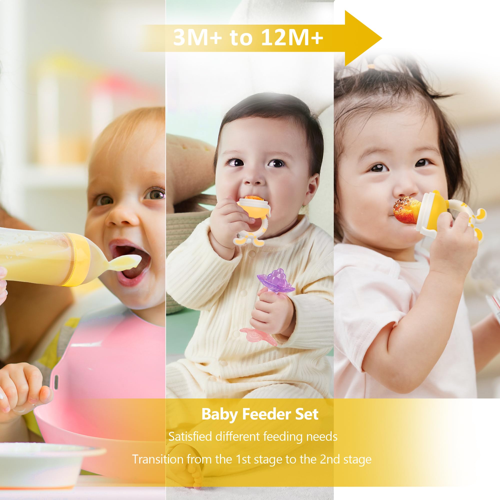 WAJIAYON easy-clean silicone baby feeder for thorough washing.