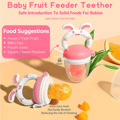 WAJIAYON fruit feeder used with frozen fruit for teething relief.