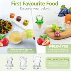 WAJIAYON fruit feeder pacifier close-up with soft silicone for safe bites.