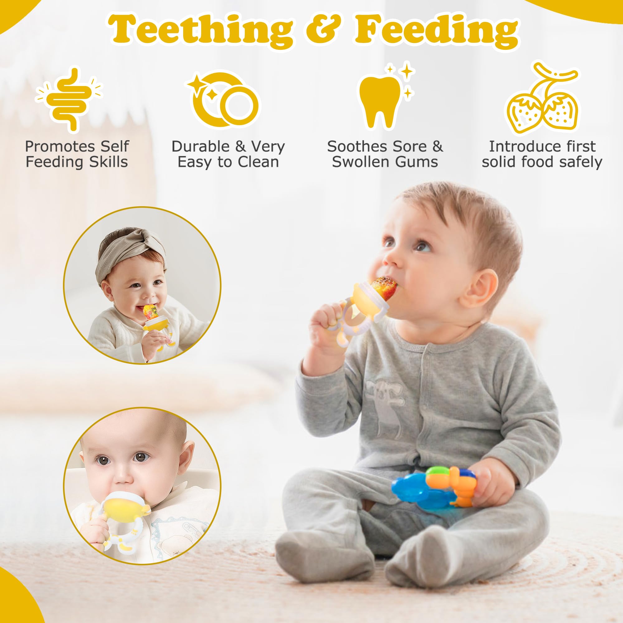 WAJIAYON pacifier clip keeps the feeder handy during outings.