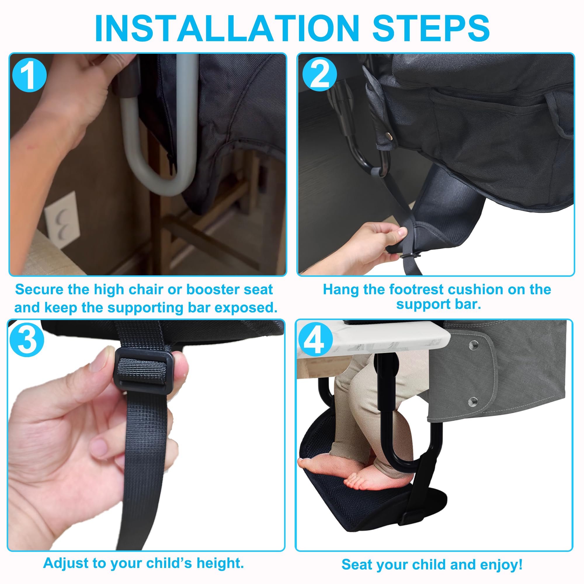 WaiNynyda compact footrest is easy to install and stays in place