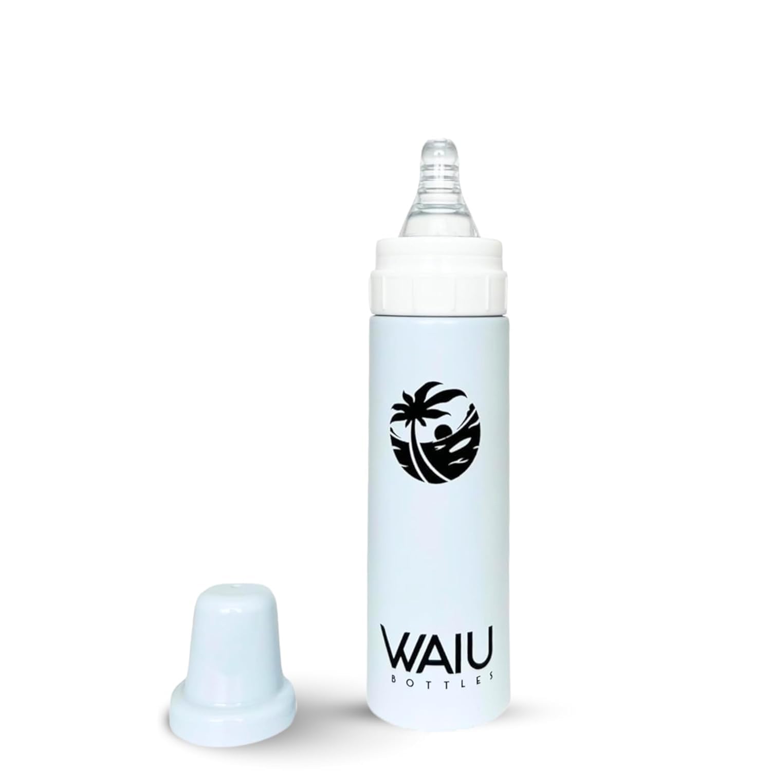 Waiu baby bottle insulated 4oz white keeps drinks at ideal temperature on the go