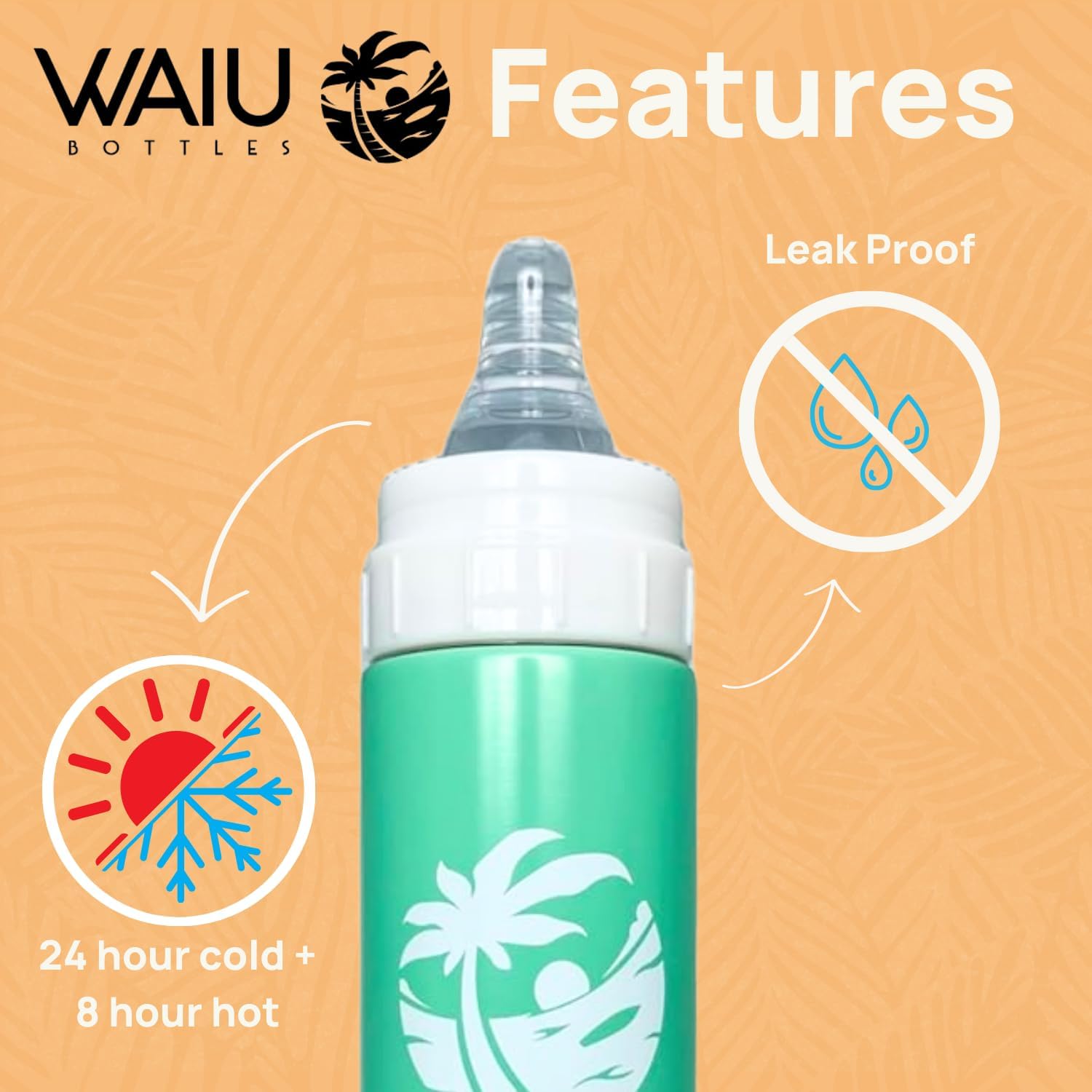 Waiu Bottles green color adds playful mealtime style.
