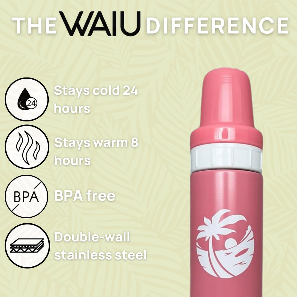 Waiu bottles lightweight design fits easily in a pocket or bag.