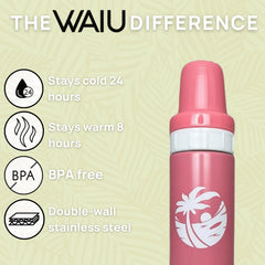 Waiu bottles lightweight design fits easily in a pocket or bag.