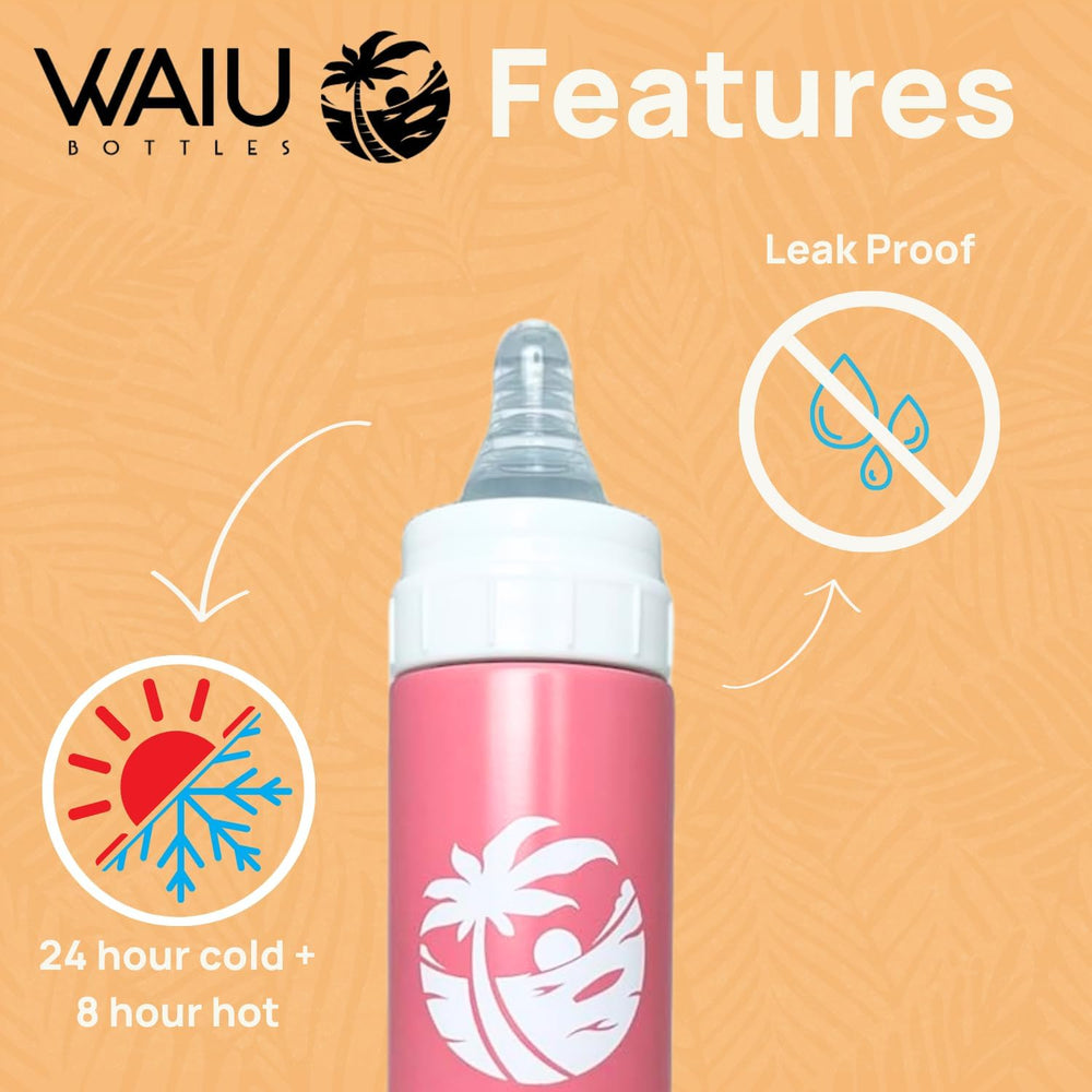 Waiu bottles available in vibrant color options to suit style.