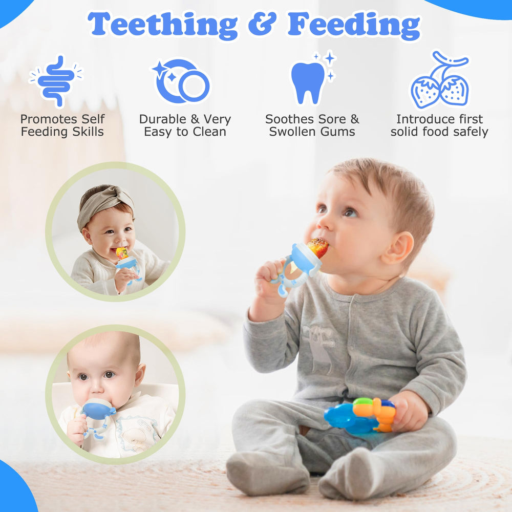Wajiayon pacifier clip keeps the feeder within reach.