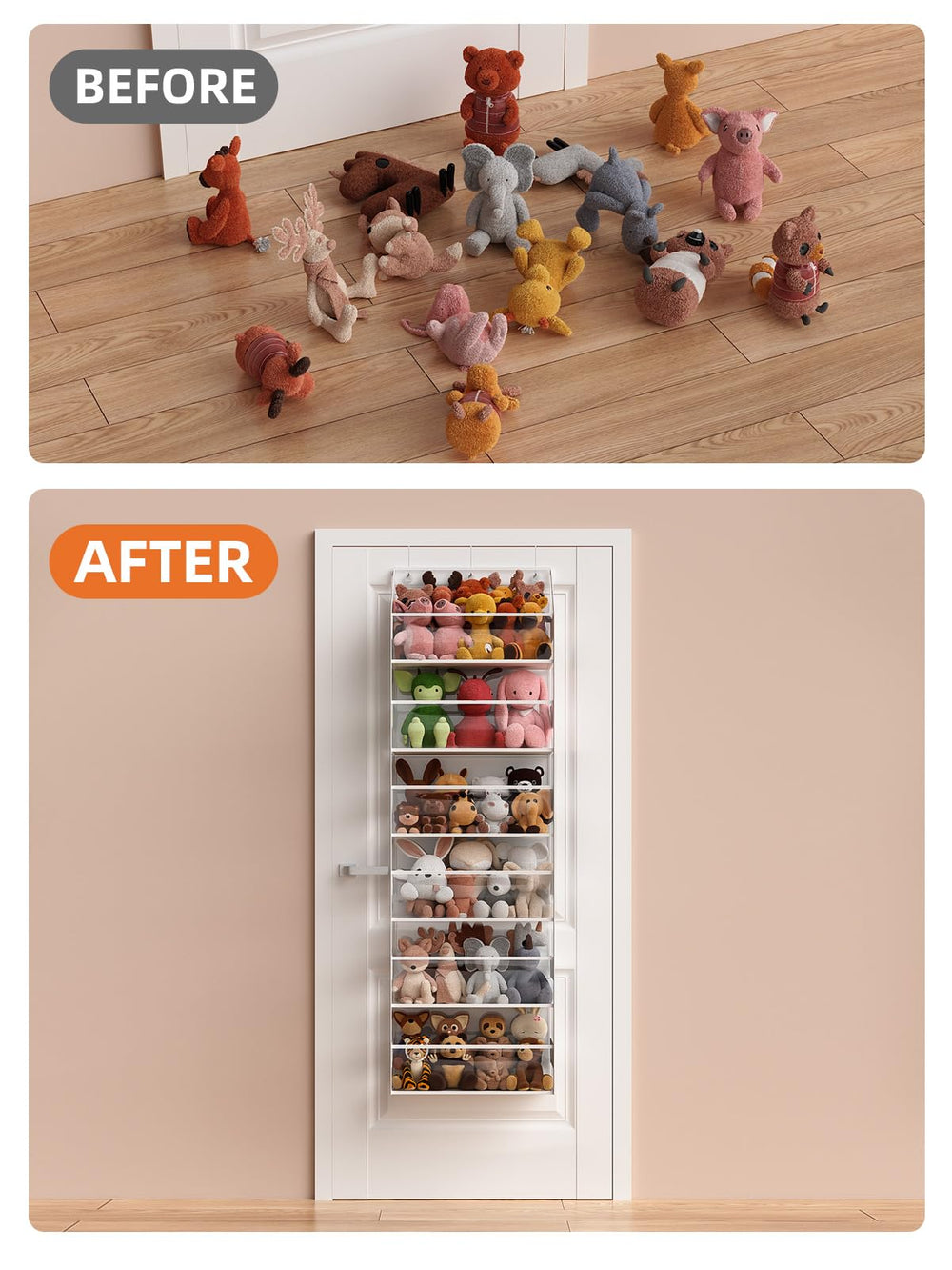 Wakaye door-hanging setup keeps essentials within reach.