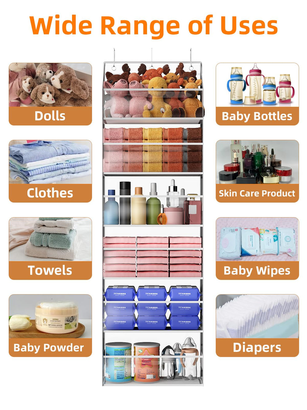 Wakaye transparent PVC pockets let you see contents at a glance.