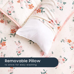 Wake In Cloud nap mat made from 100 percent cotton for breathable daily use.