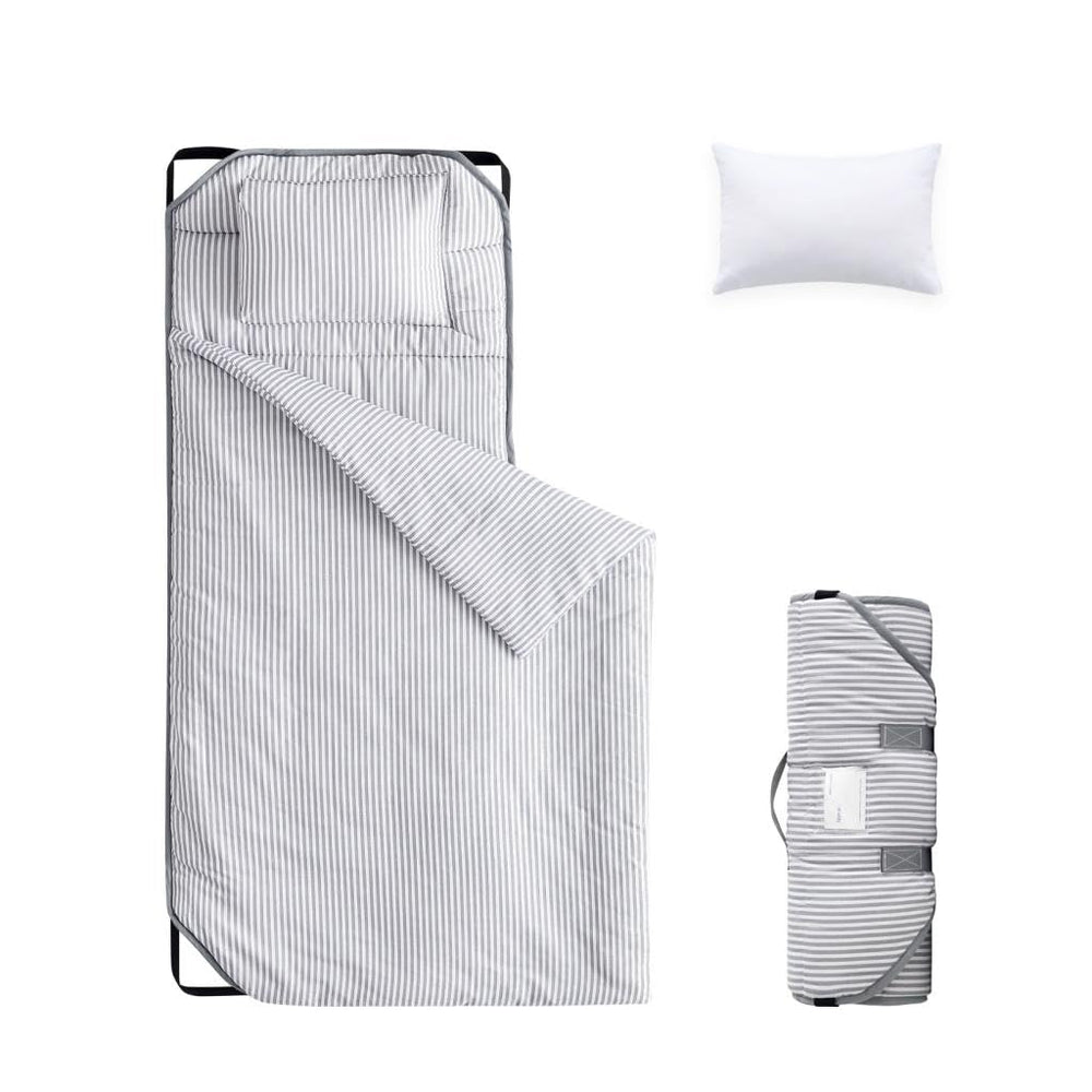 Wake In Cloud cot nap mat with pillow and blanket for cozy nap time at daycare.