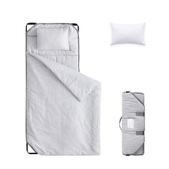 Wake In Cloud cot nap mat with pillow and blanket for cozy nap time at daycare.