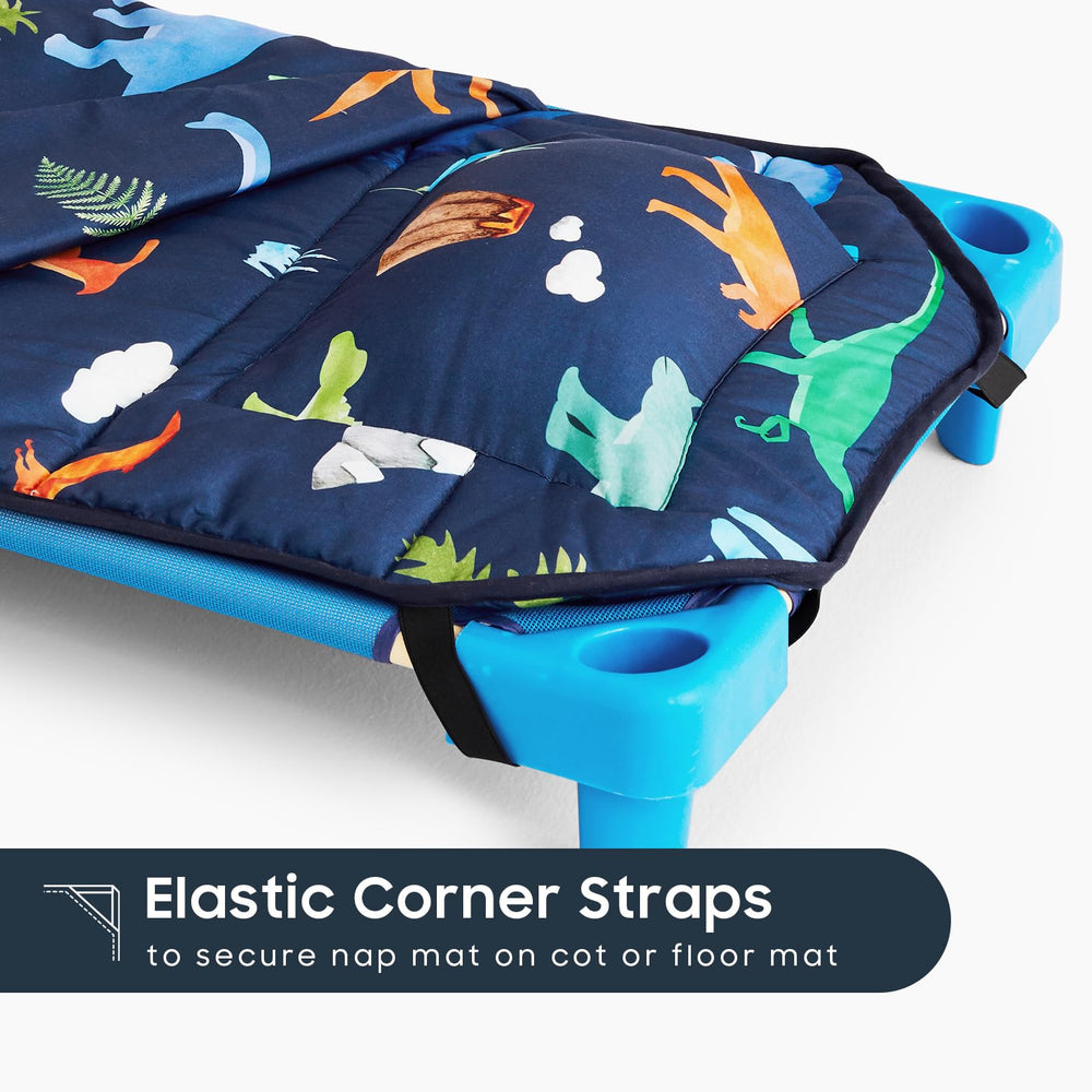 Wake In Cloud dino nap mat dinosaur print close-up for playful design.