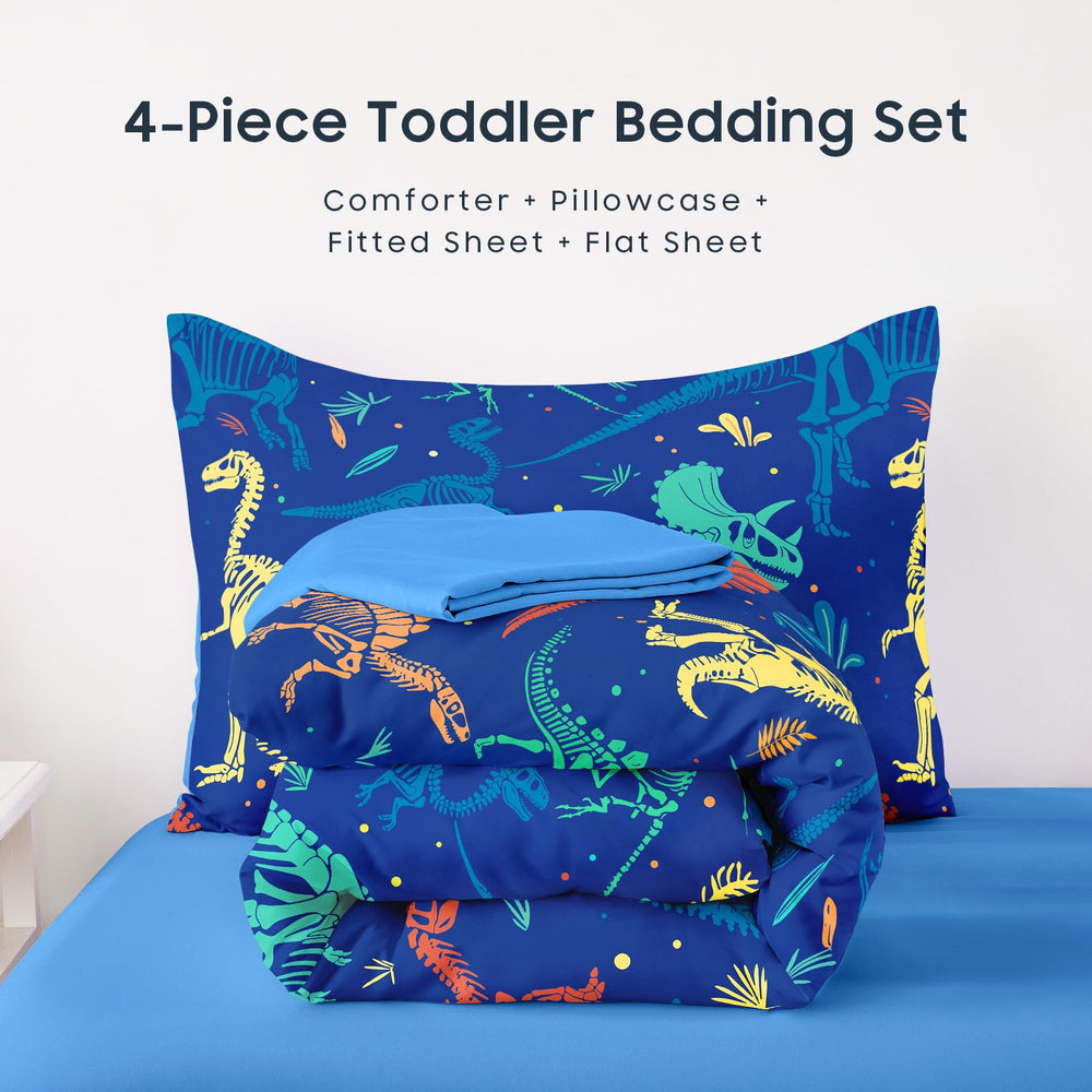 Wake In Cloud easy care dinosaur bedding is machine washable and quick to dry