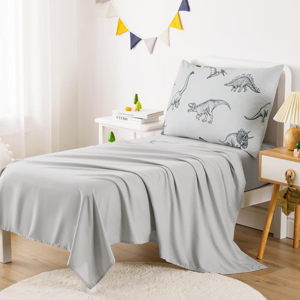 Wake In Cloud dinosaur sketch pillowcase matches the set and protects pillows