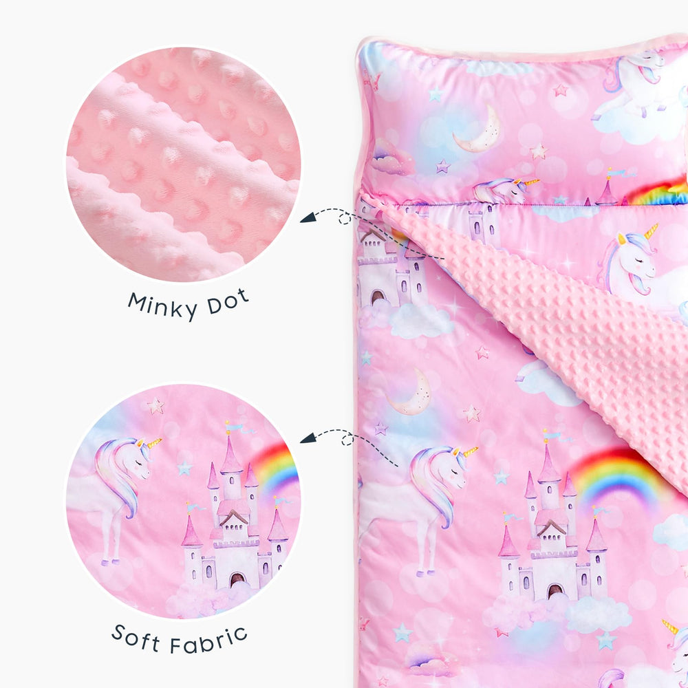 Wake In Cloud nap mat is machine washable in cold water