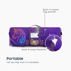 Wake In Cloud cot nap mat 52x22 inch size for roomy toddler comfort