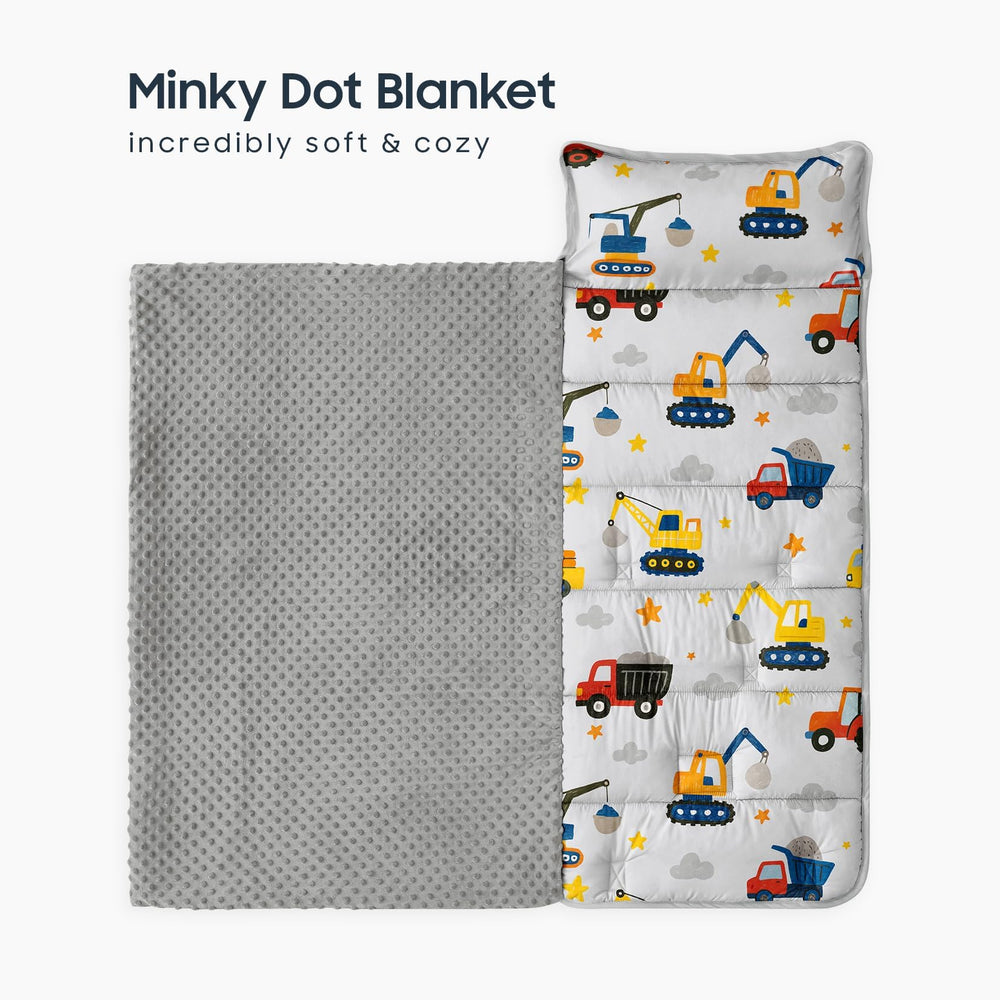 Wake In Cloud nap mat shows 53 by 21 inches, ideal for preschool naps.