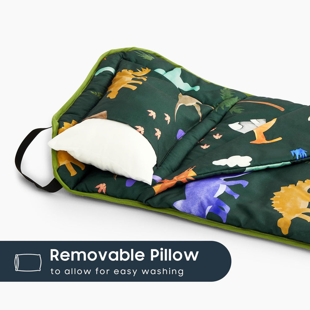 Wake In Cloud nap mat includes blanket for all-in-one comfort.