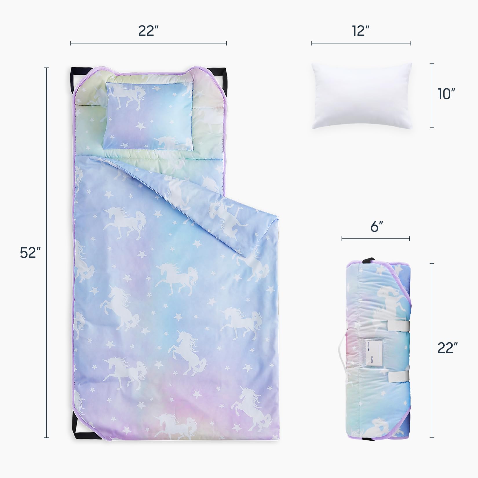 Wake In Cloud nap mat with detachable pillow for comfy rest