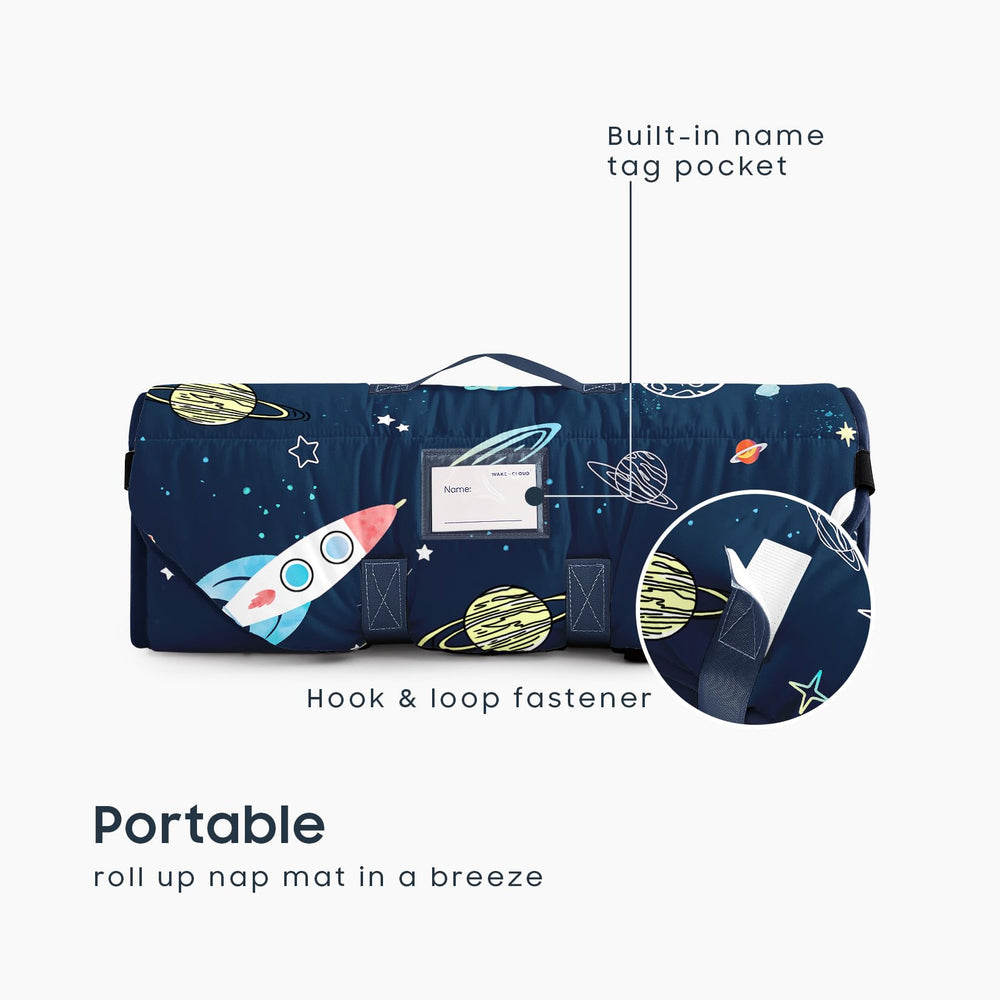 Wake In Cloud nap mat with detachable pillow for flexible sleep setups