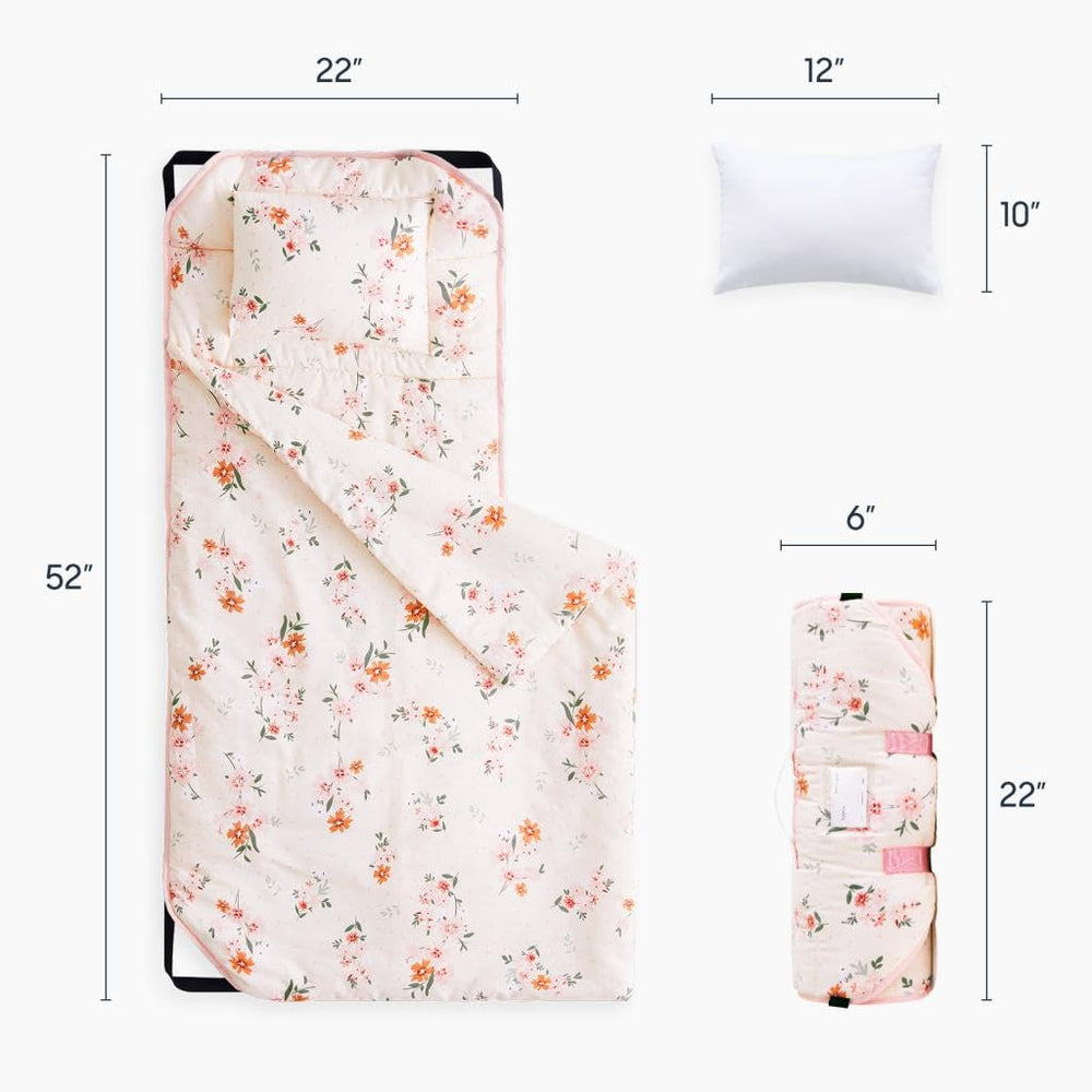 Wake In Cloud nap mat fabric close-up shows soft cotton texture for daily comfort.