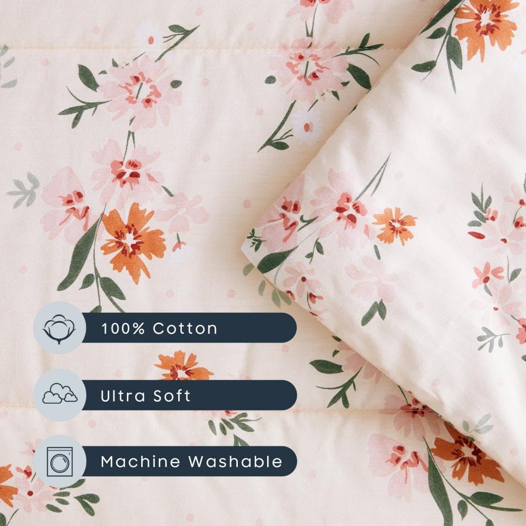 Wake In Cloud nap mat floral light pink design adds cheerful style.
