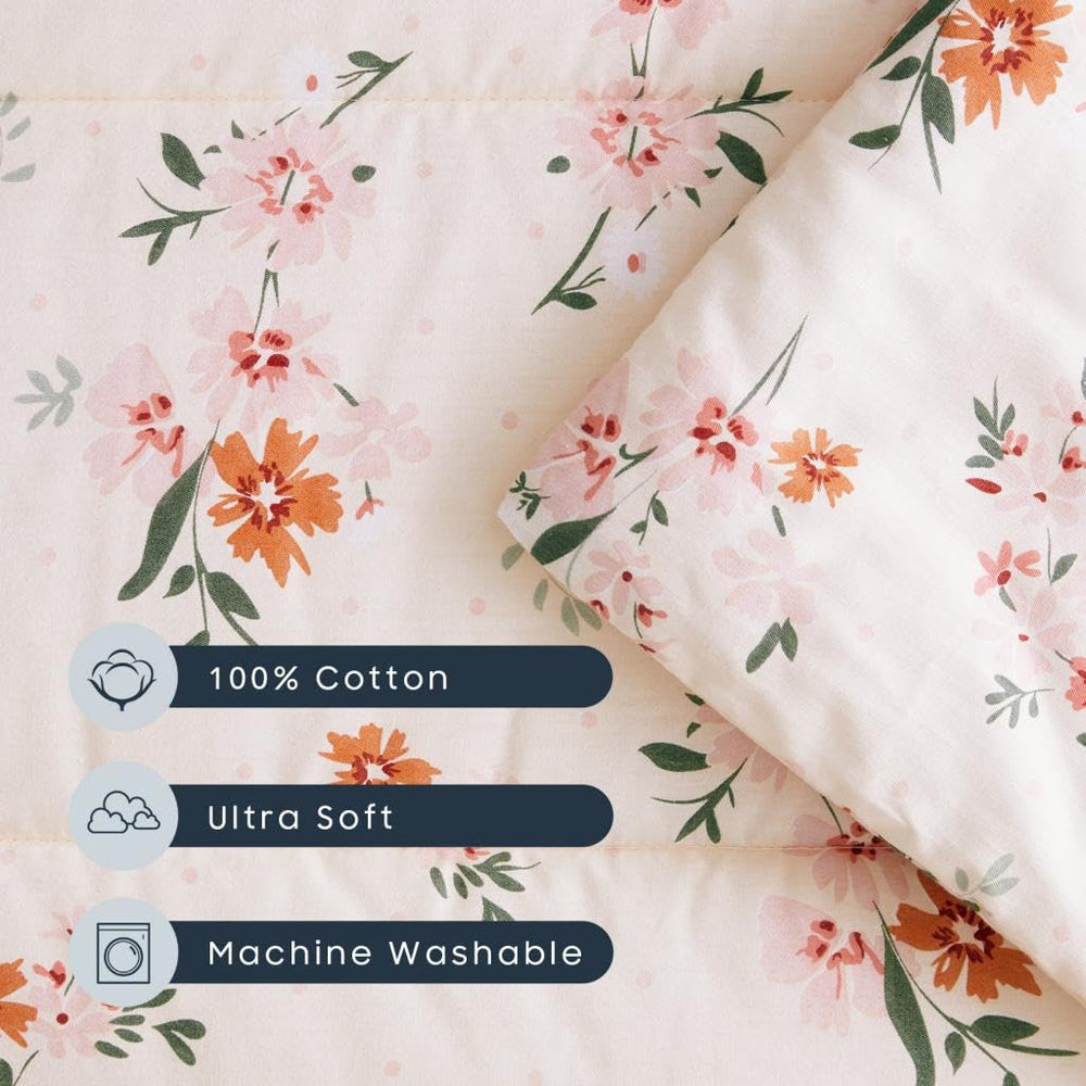 Wake In Cloud nap mat floral light pink design adds cheerful style.