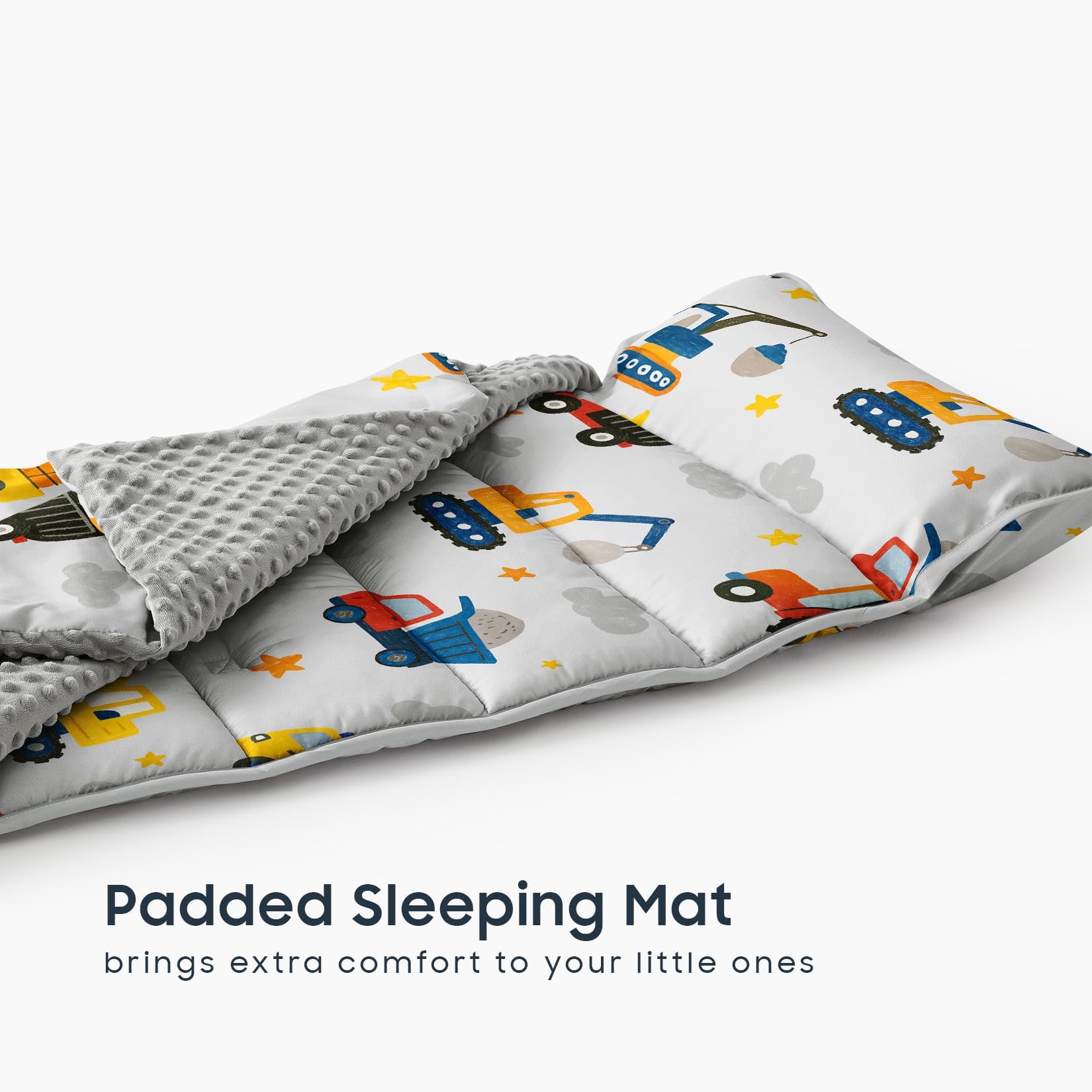 Wake In Cloud minky blanket adds extra coziness for naptime.