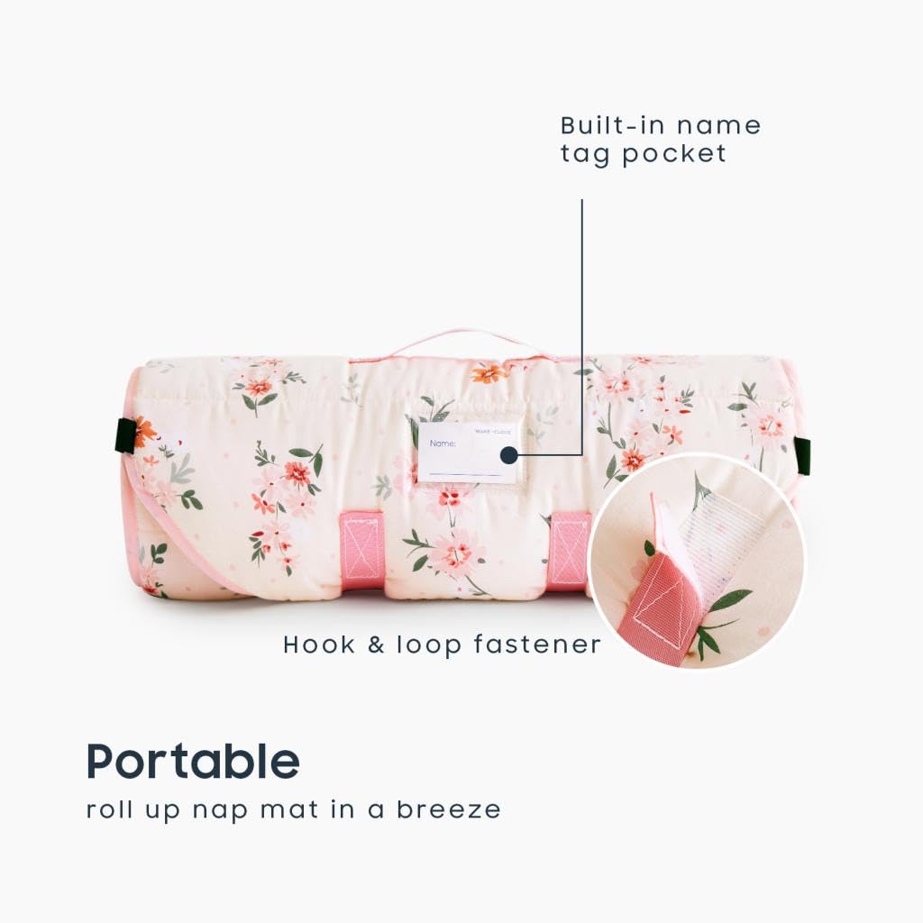 Wake In Cloud nap mat includes detachable pillow for versatile nap time.