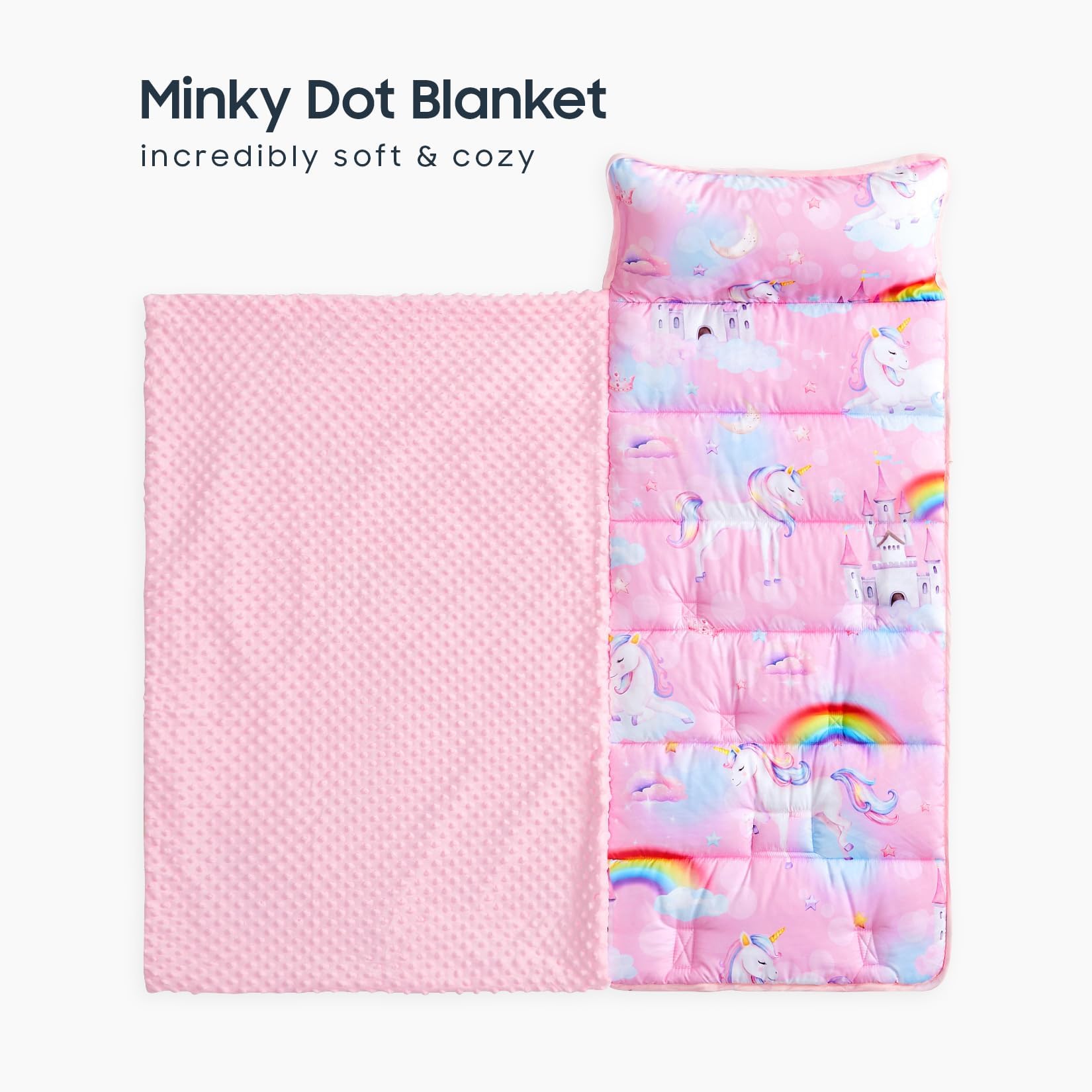 Wake In Cloud nap mat with removable pillow for quick cleanup