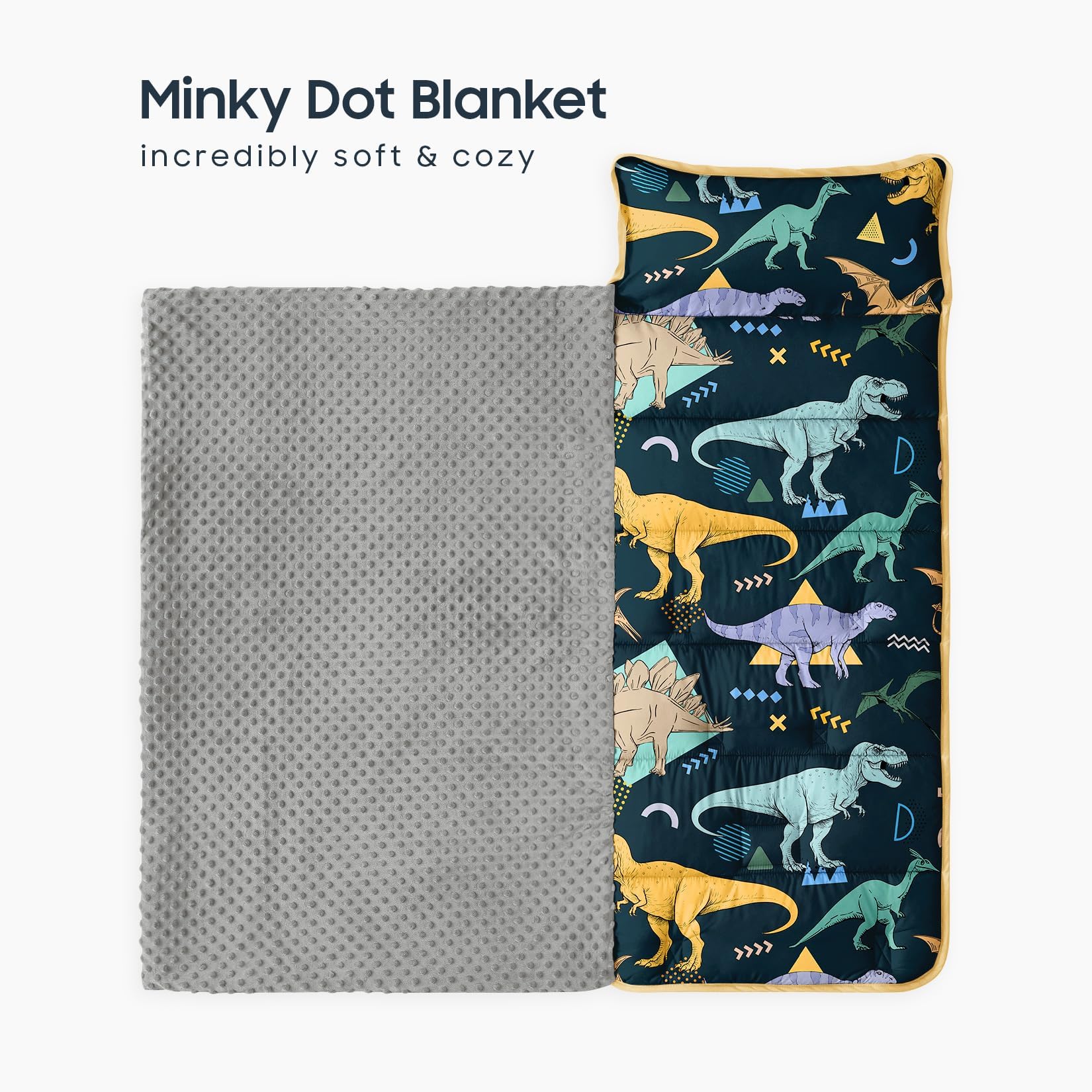Wake In Cloud nap mat with removable pillow for flexible rest support.