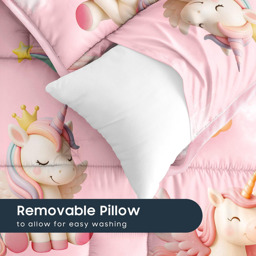 Wake In Cloud nap mat with removable pillow simplifies cleaning and quick setup