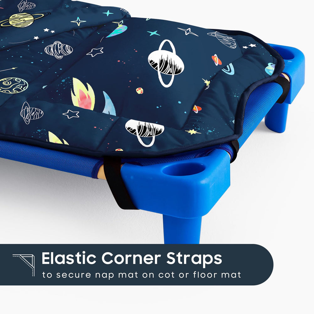Wake In Cloud nap mat space print with planets and stars for imagination