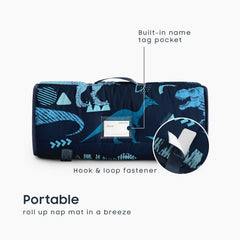 Wake In Cloud Nap Mat with Handle shows easy rolling and portability for preschool days.