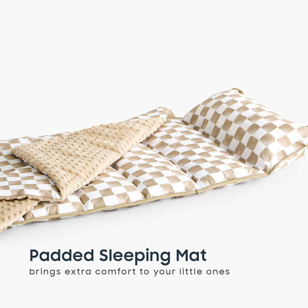 Wake In Cloud nap mat rolled with handle for portable naps
