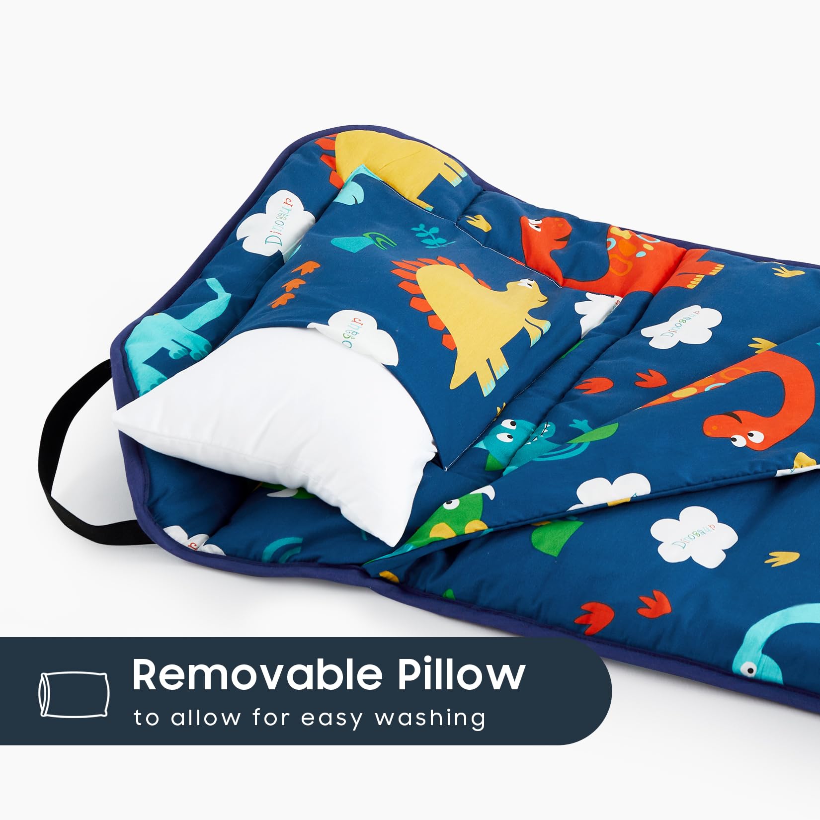 Wake In Cloud navy blue nap mat adds calm color to nap time