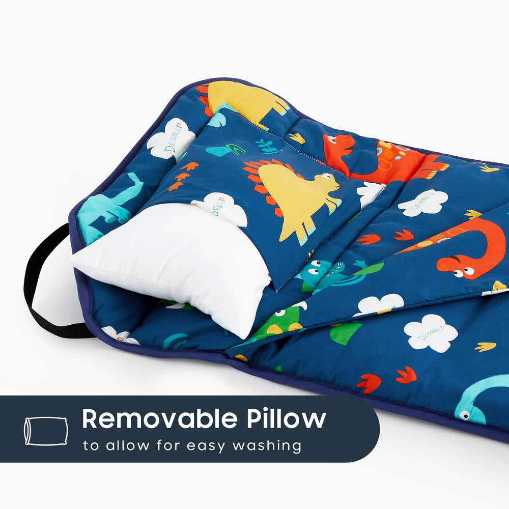 Wake In Cloud navy blue nap mat adds calm color to nap time