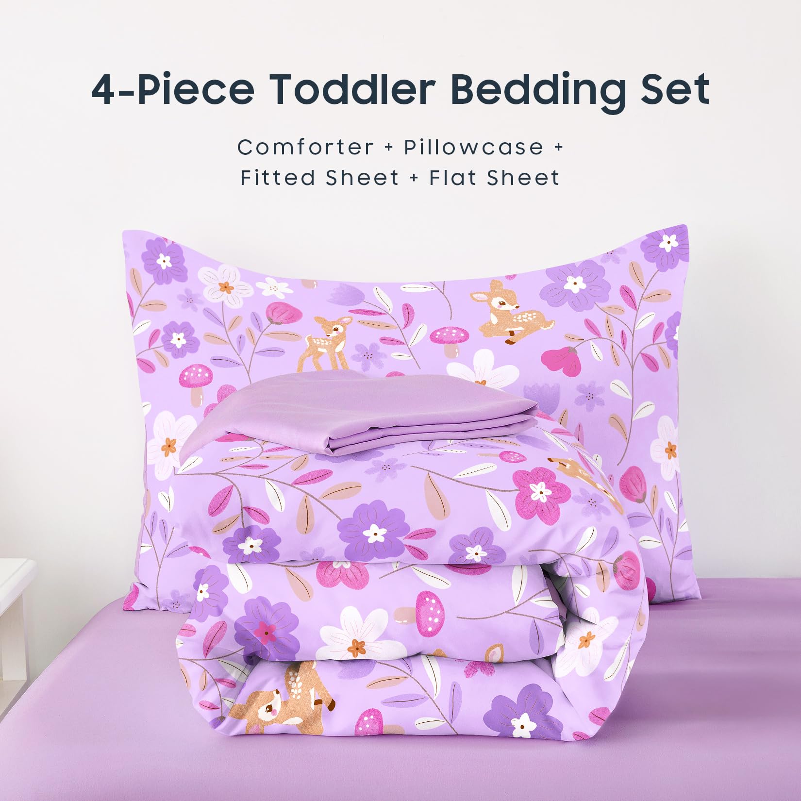 Wake In Cloud nursery display shows complete 4-piece set ready for kids.